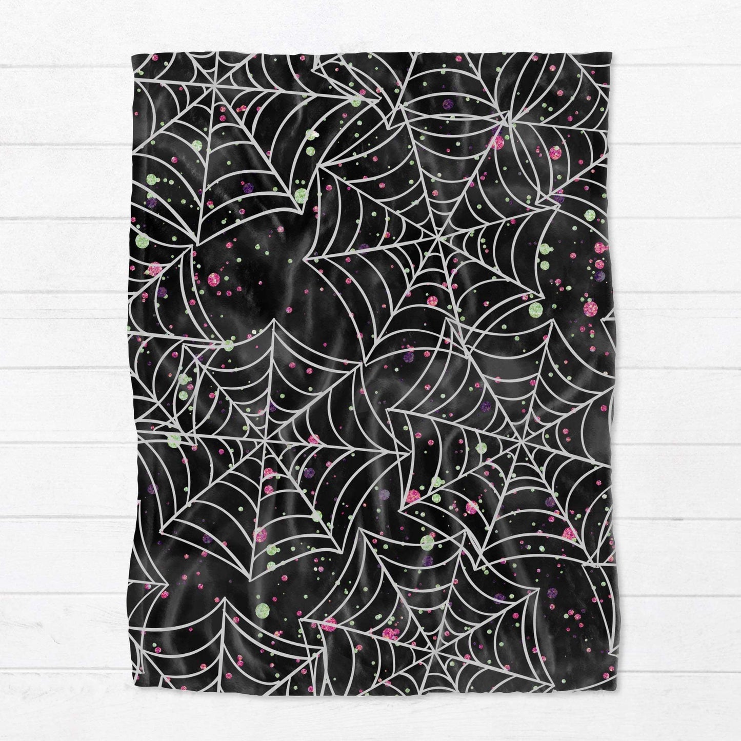 Blanket - Halloween - Black Spider Webs