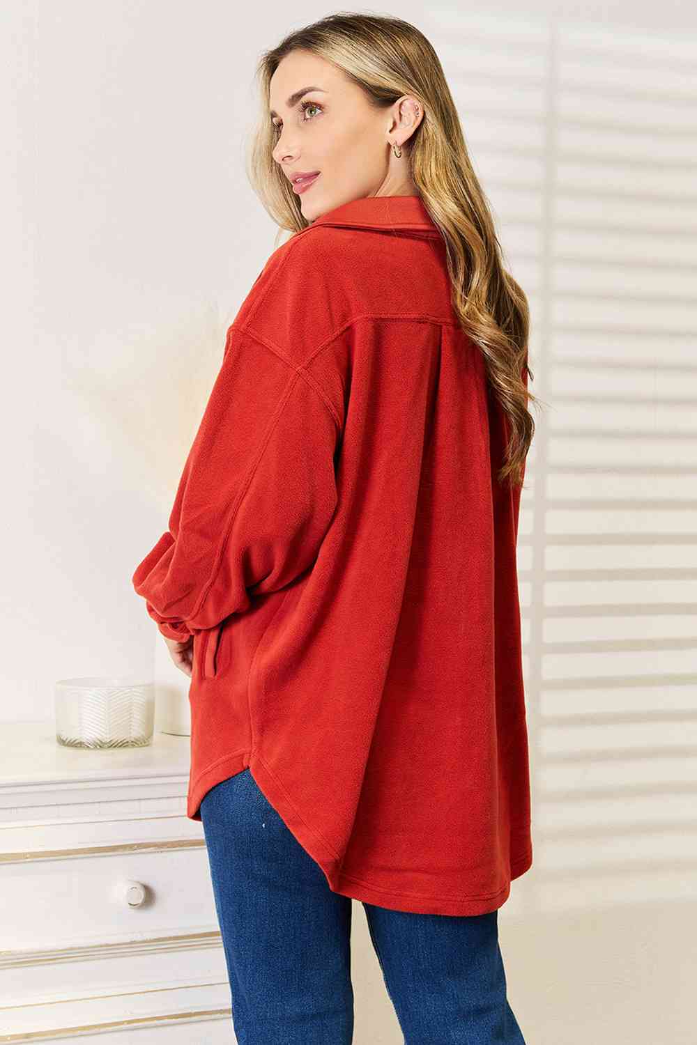 Heimish Cozy Girl Button Down Shacket - Rust