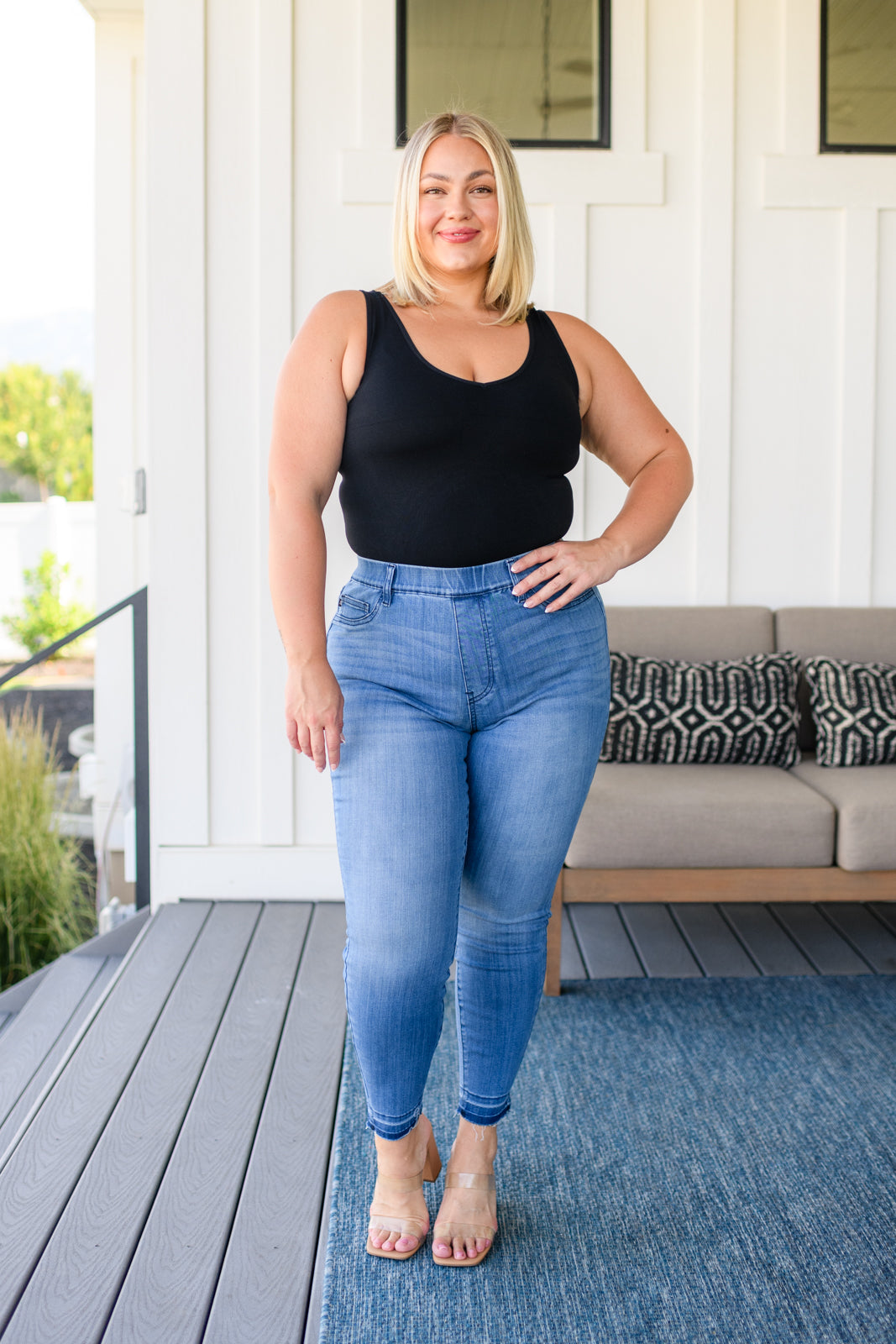 Amanda High Rise Pull on Release Hem Skinny Jeans - Judy Blue