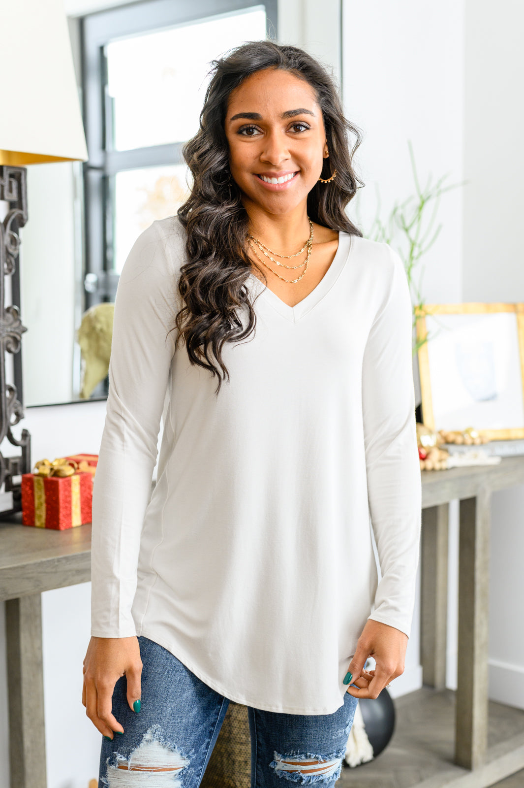 Baby Waffle Long Sleeve Top in Light Plum - Zenana
