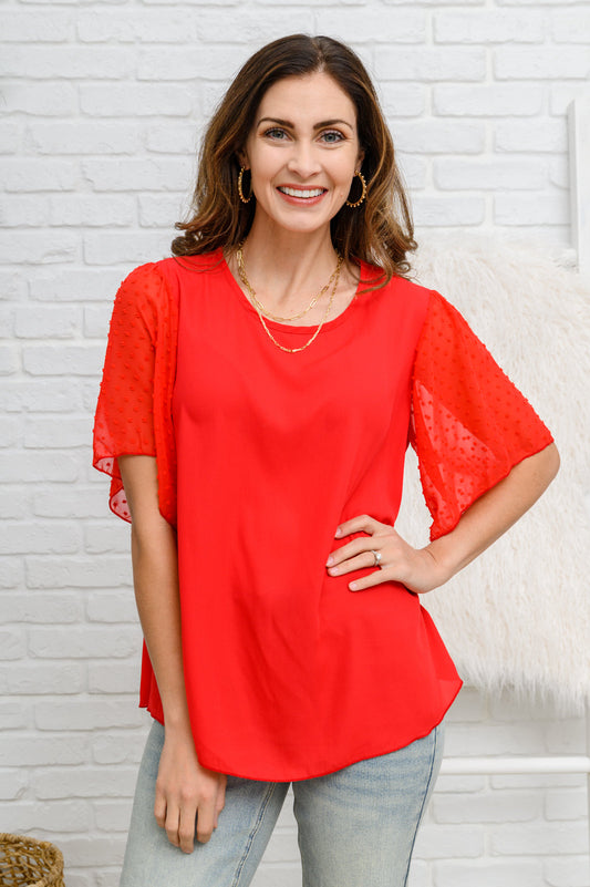 Now N Forever Best Of My Love Short Sleeve Blouse In Red