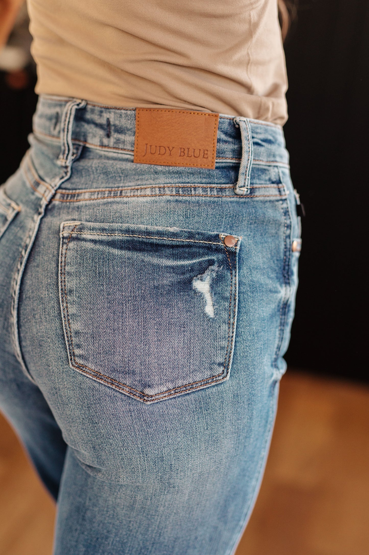 Bree High Rise Control Top Distressed Straight Jeans - Judy Blue