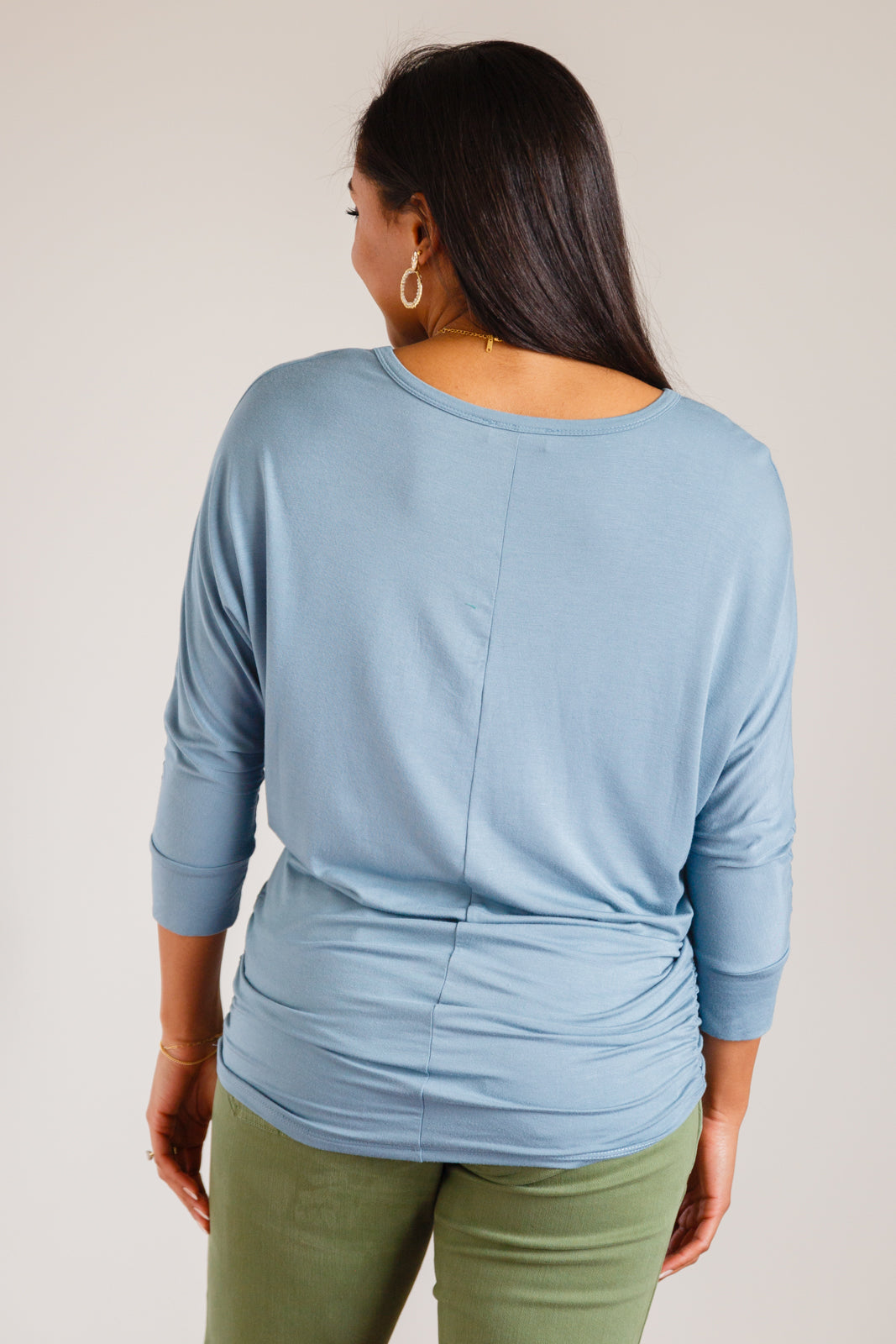 Daytime Boat Neck Top in Blue Gray - Zenana