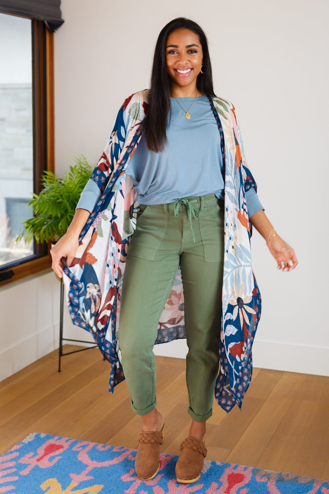Daytime Boat Neck Top in Blue Gray - Zenana