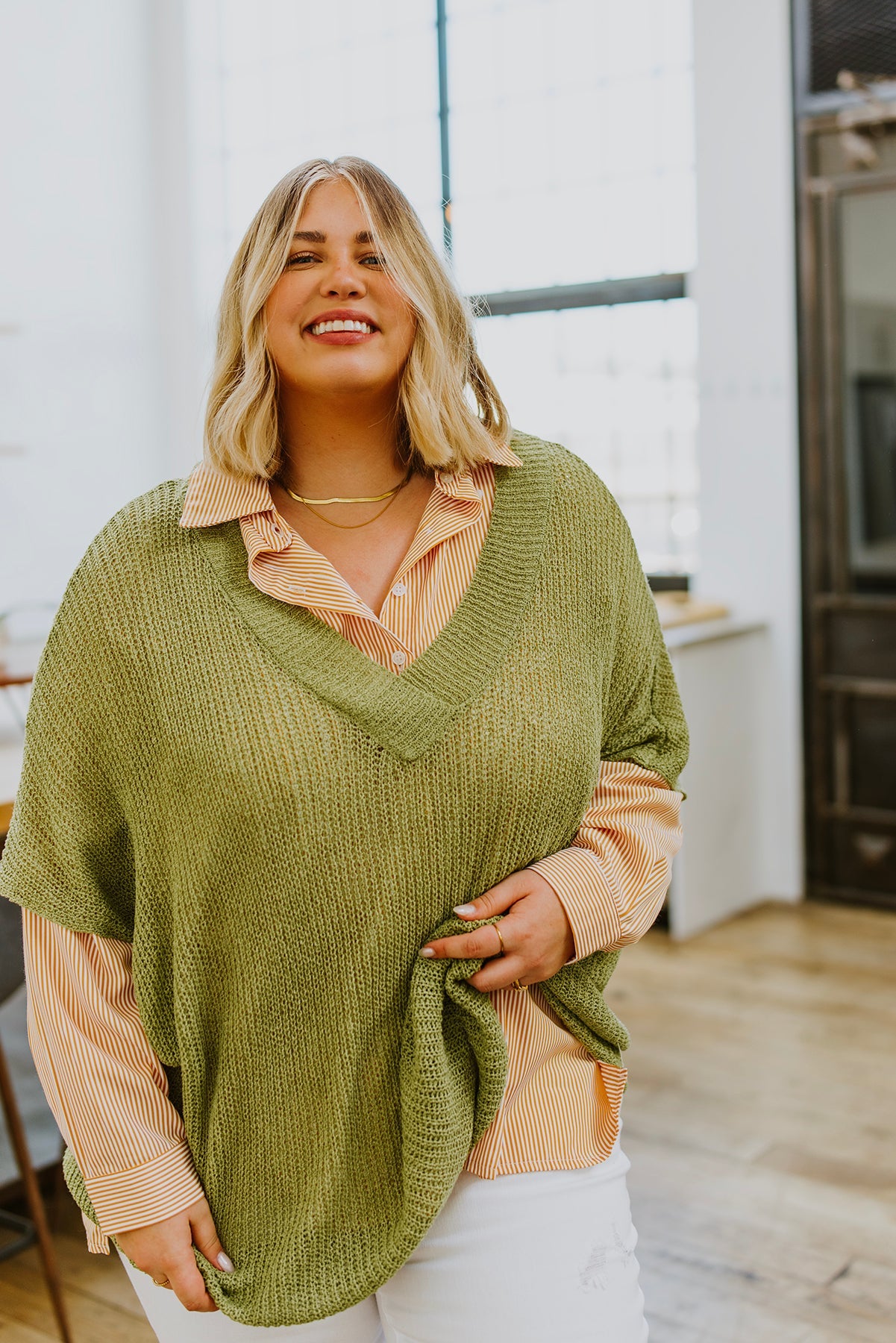 Easy On The Eyes Striped Button Up - Zenana