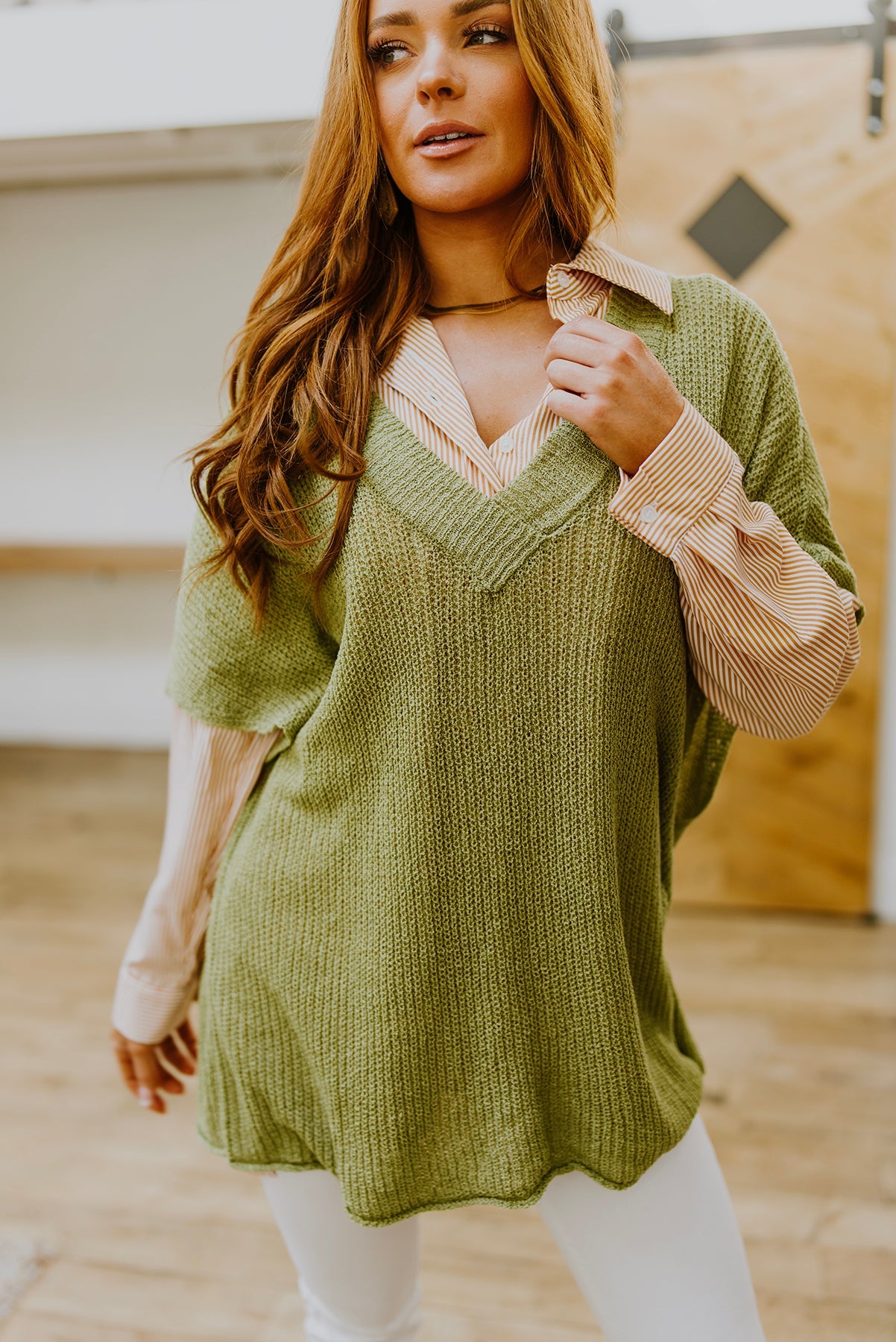Easy On The Eyes Striped Button Up - Zenana