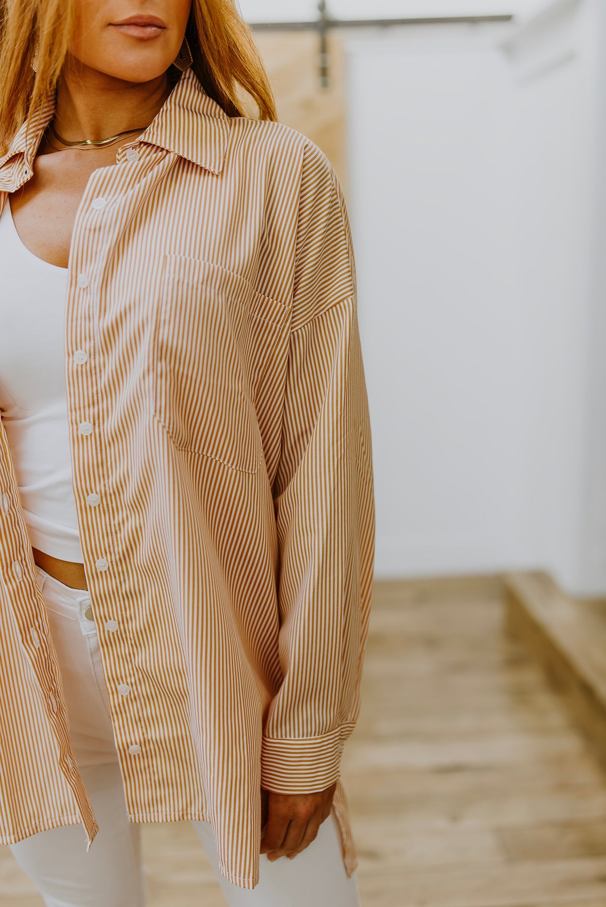 Easy On The Eyes Striped Button Up - Zenana