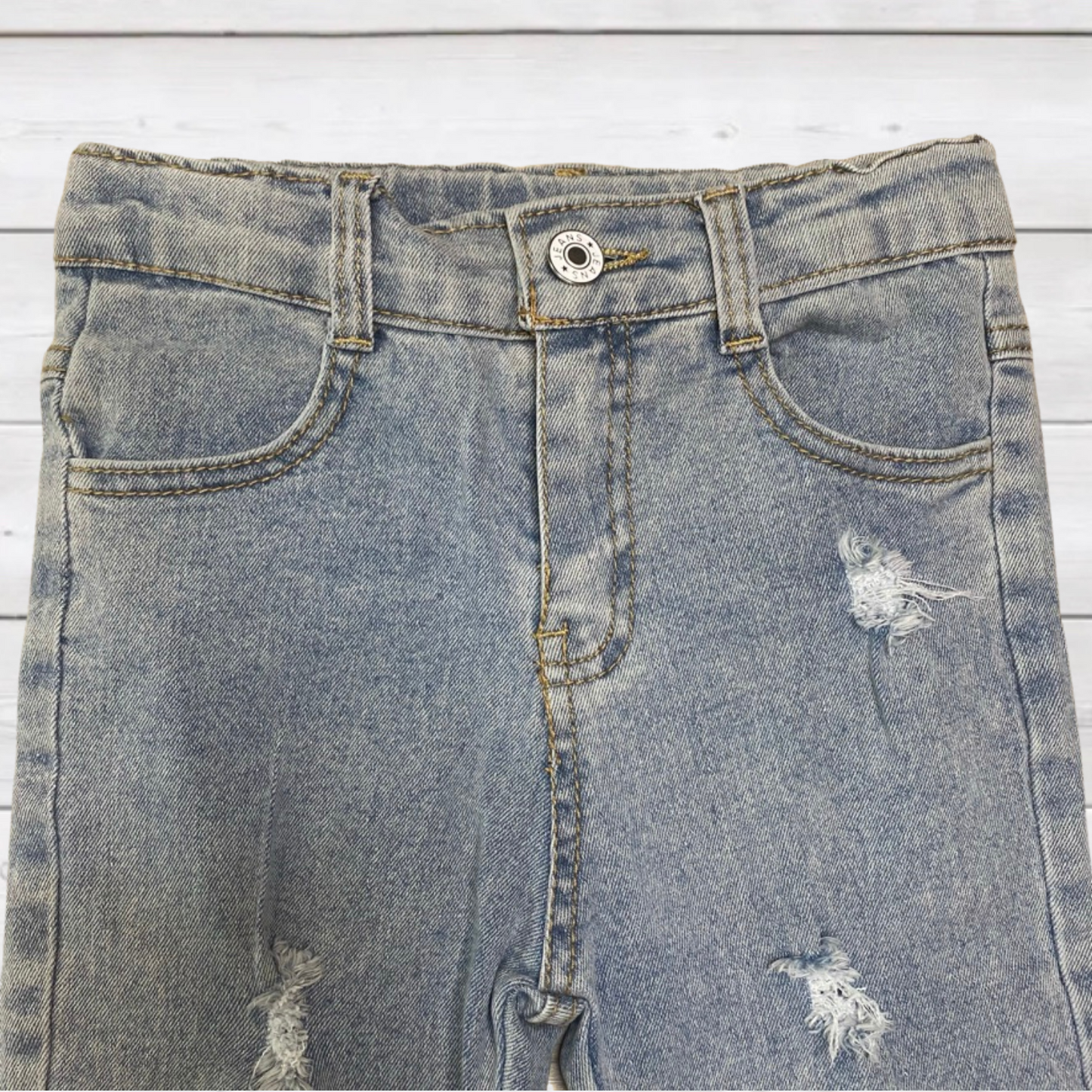 Sequin Patch Kids Denim - Gold