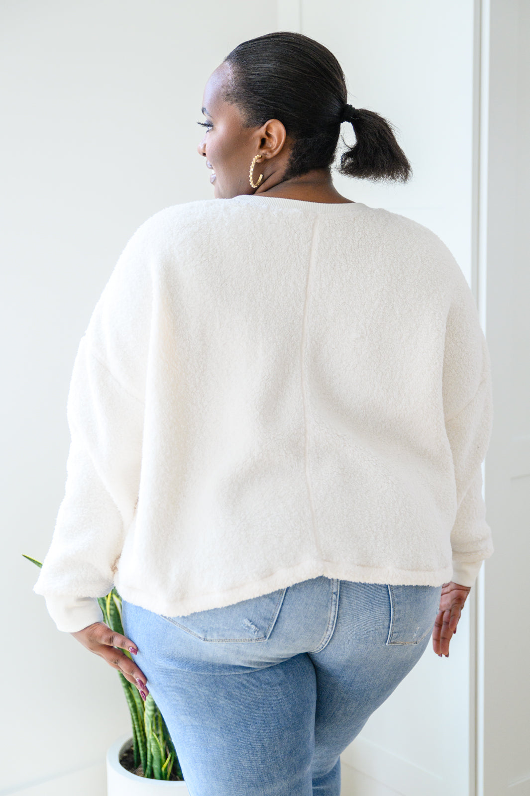 Sew In Love Fuzzy Cuddles Sweater in Off White