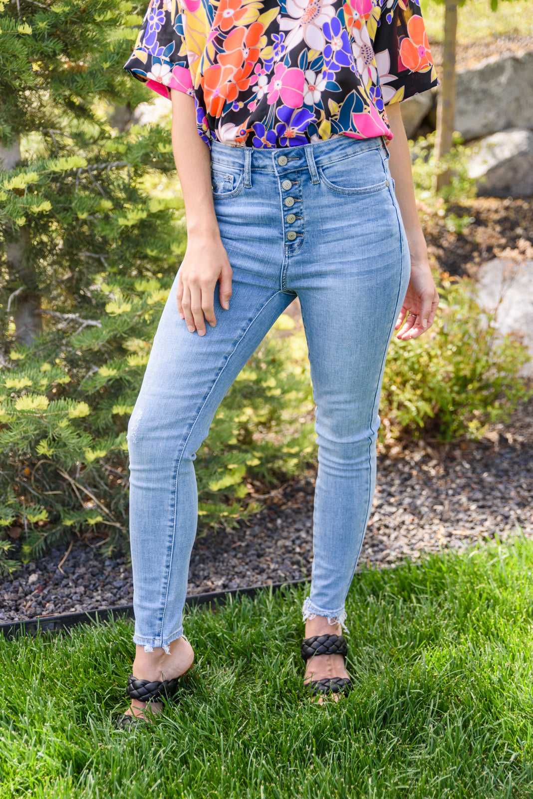 Hi-Rise Button Fly Skinny Jeans - Judy Blue