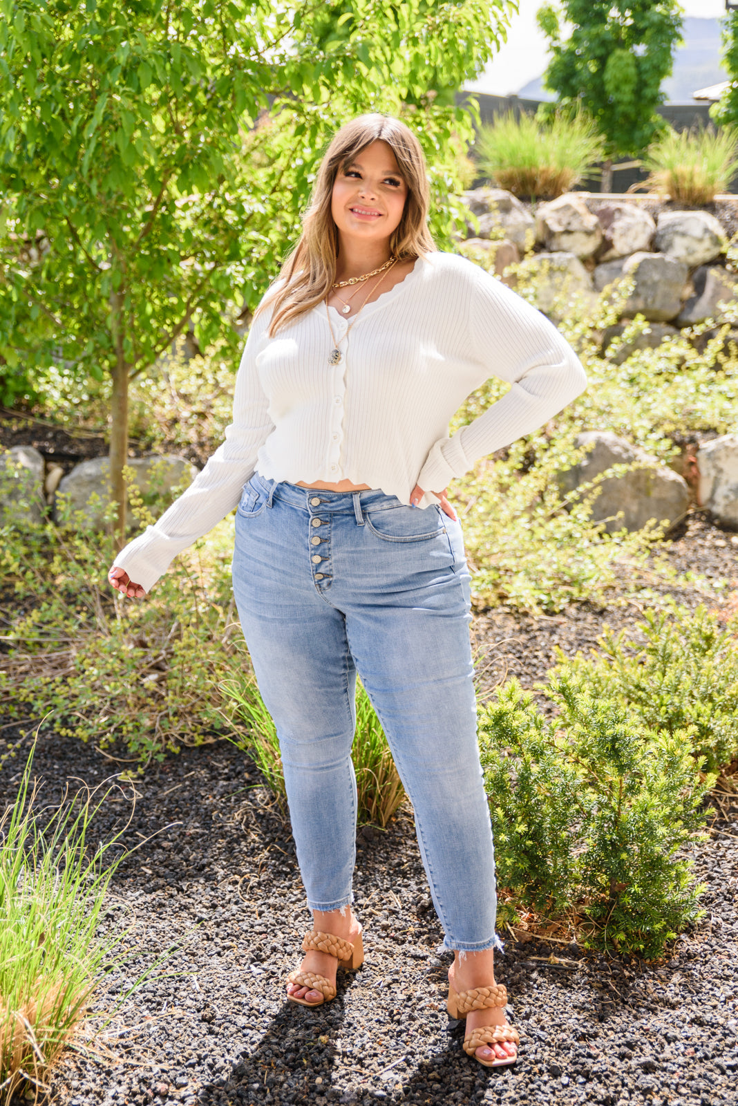 Hi-Rise Button Fly Skinny Jeans - Judy Blue