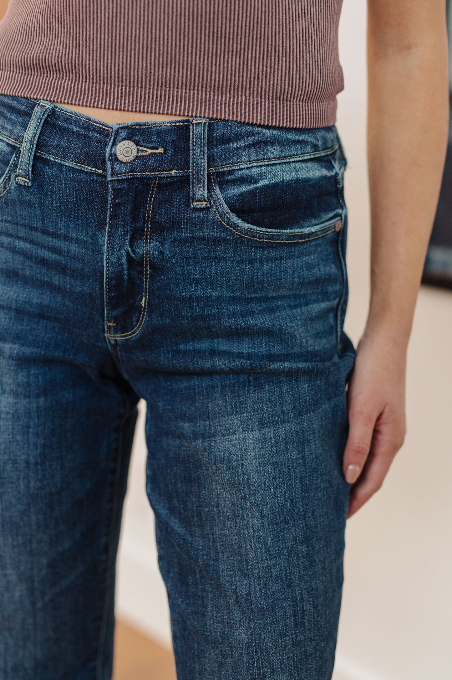 London Midrise Cuffed Boyfriend Jeans - Judy Blue
