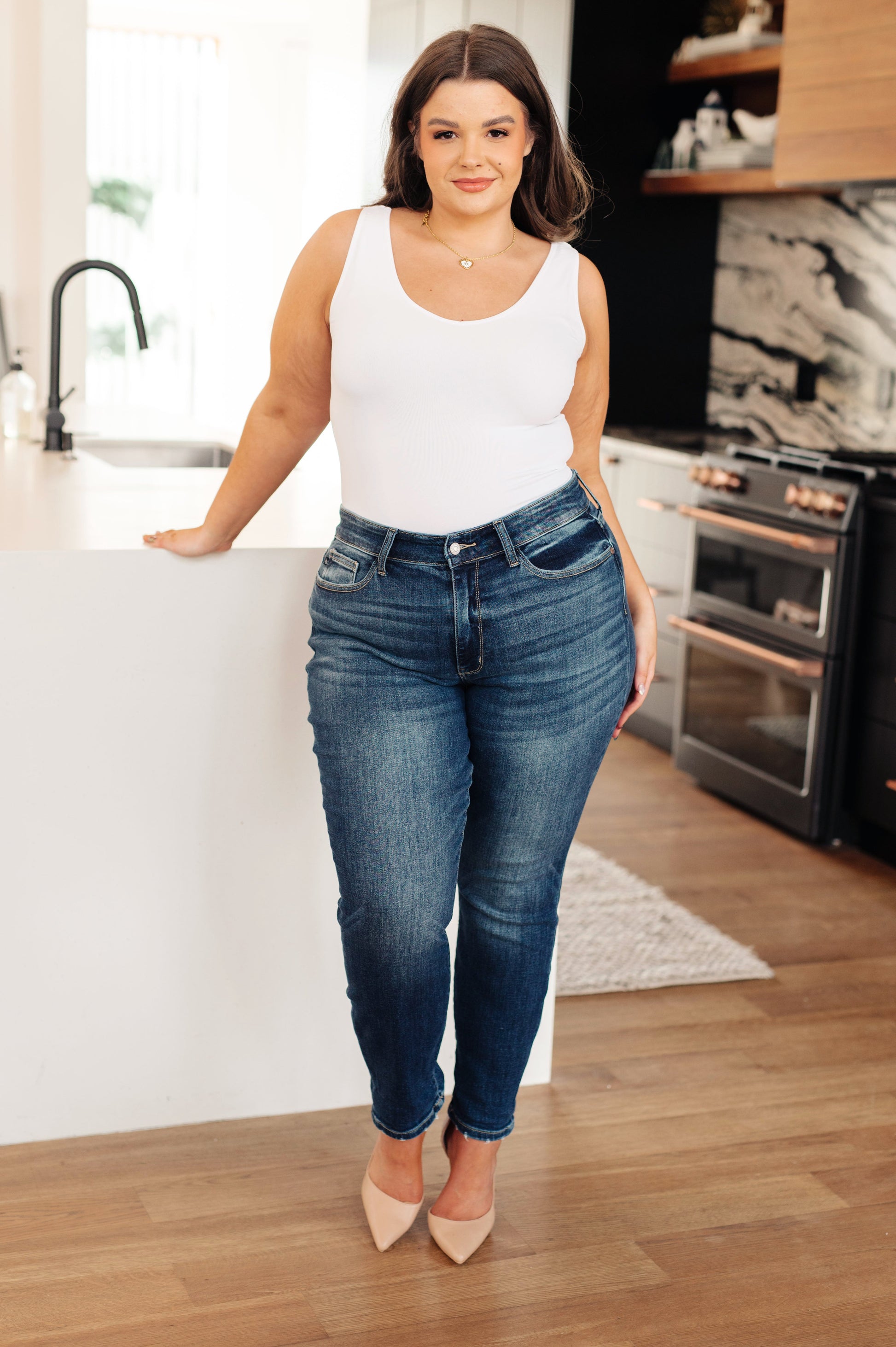 London Midrise Cuffed Boyfriend Jeans - Judy Blue