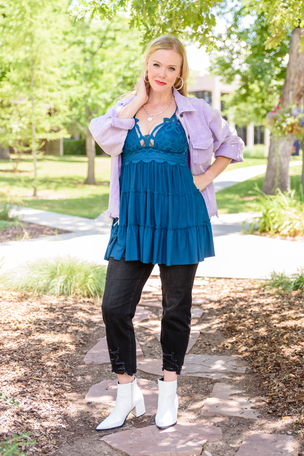 Magic Touch Tank in Teal - Zenana