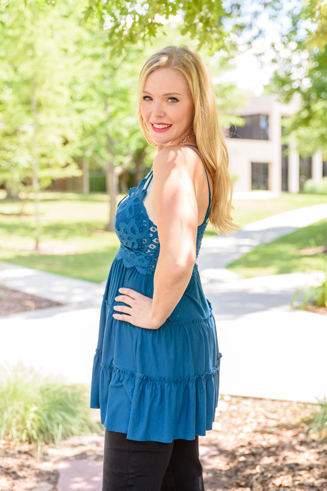 Magic Touch Tank in Teal - Zenana