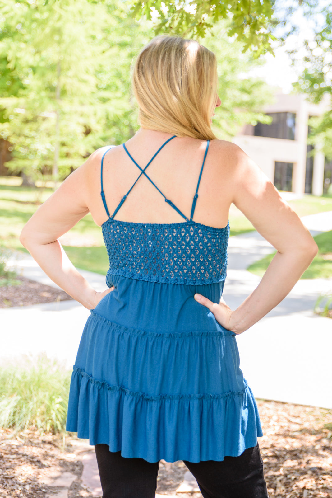 Magic Touch Tank in Teal - Zenana