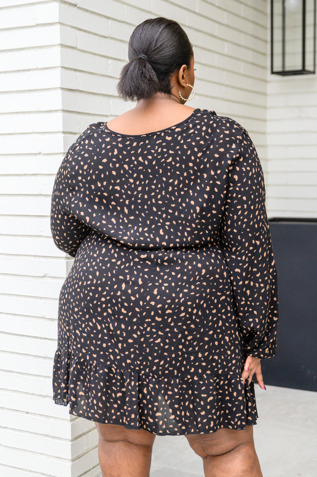 Now N Forever Make Your Happiness Long Sleeve Dress in Black