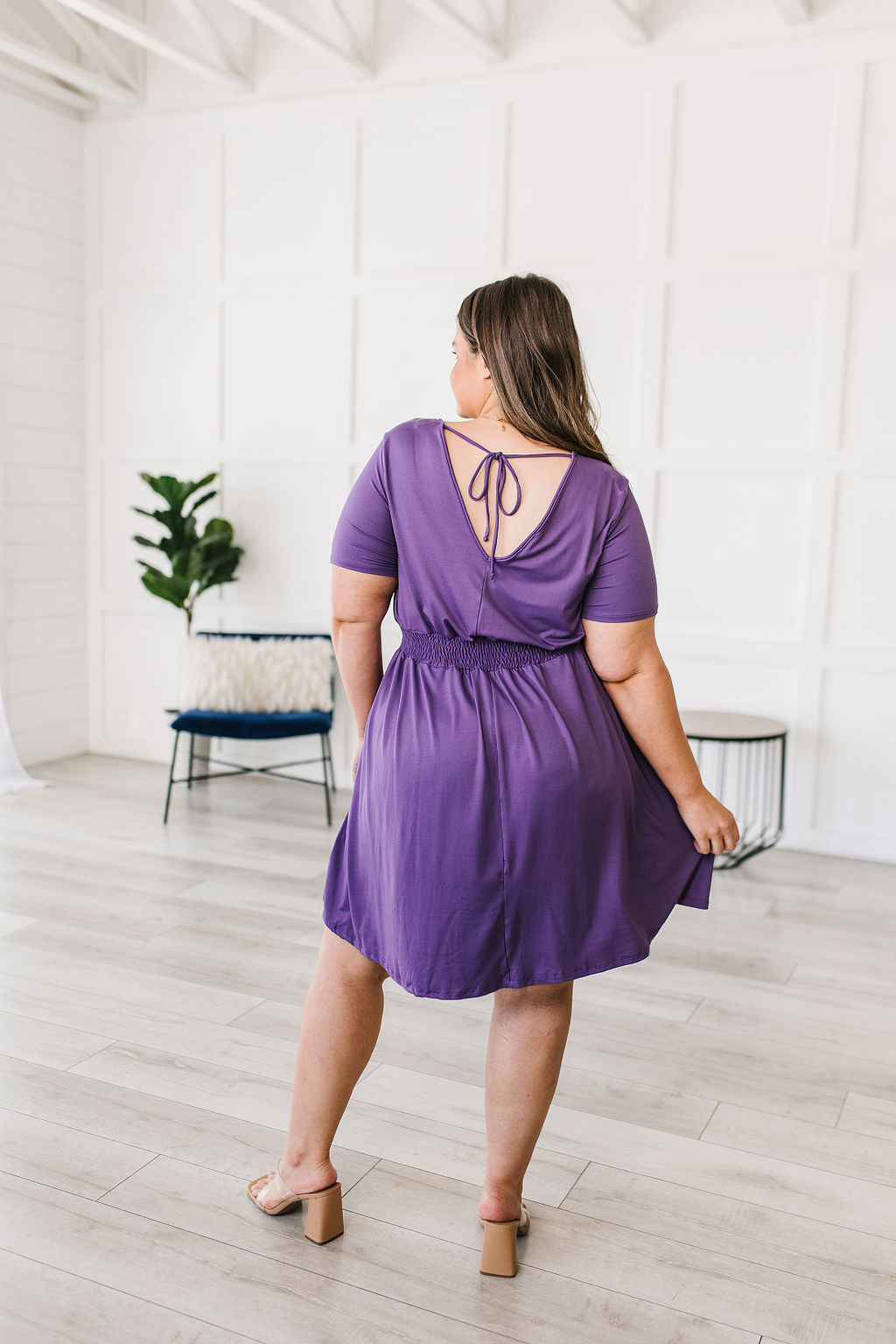 Miss Independent V-Neck Dress - White Birch