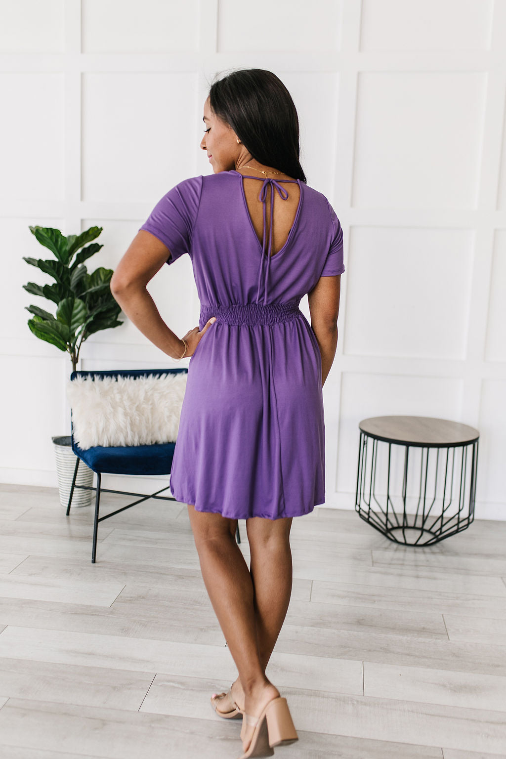 Miss Independent V-Neck Dress - White Birch