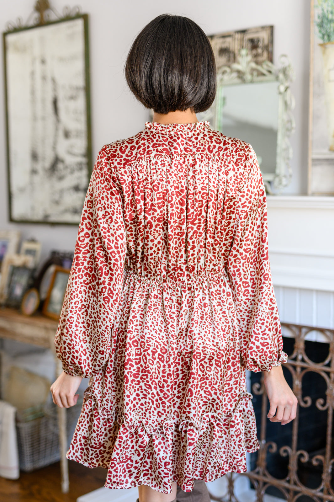 Jodifl Rayven Animal Print Dress in Burgundy