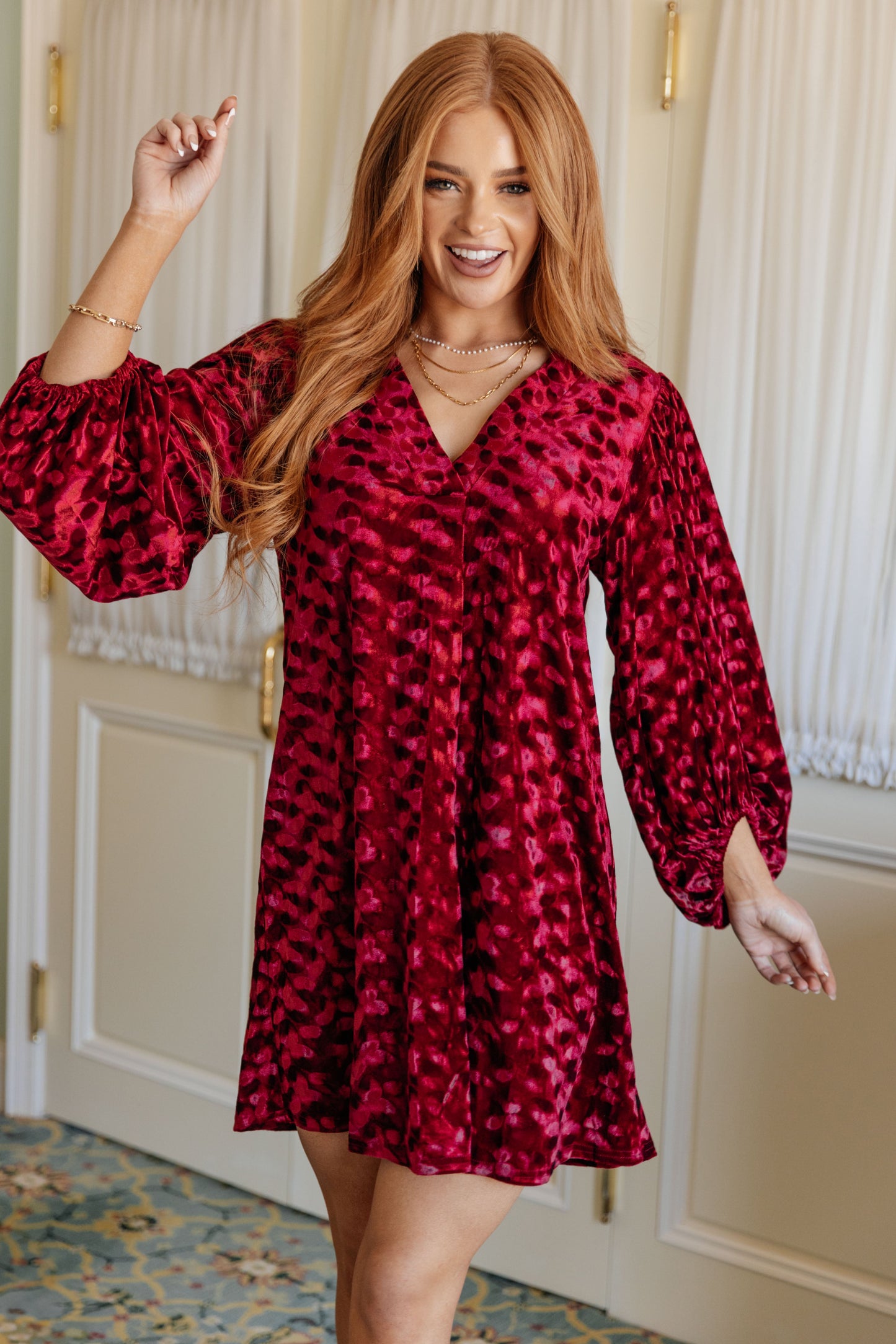Regal Radiance V-Neck Velvet Dress - Jodifl
