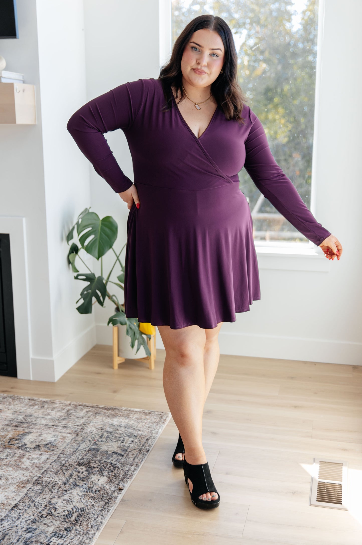 Solution to Everything Long Sleeve Skort Dress - White Birch