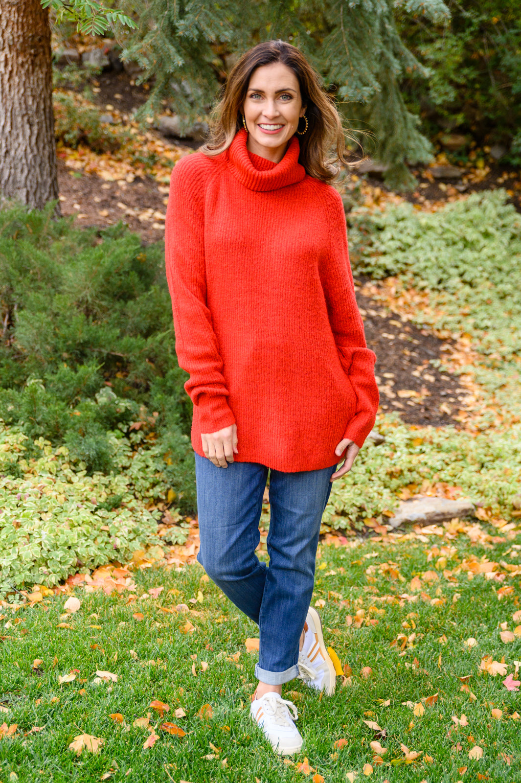 Jodifl Steady Pace Roll Neck Sweater In Red