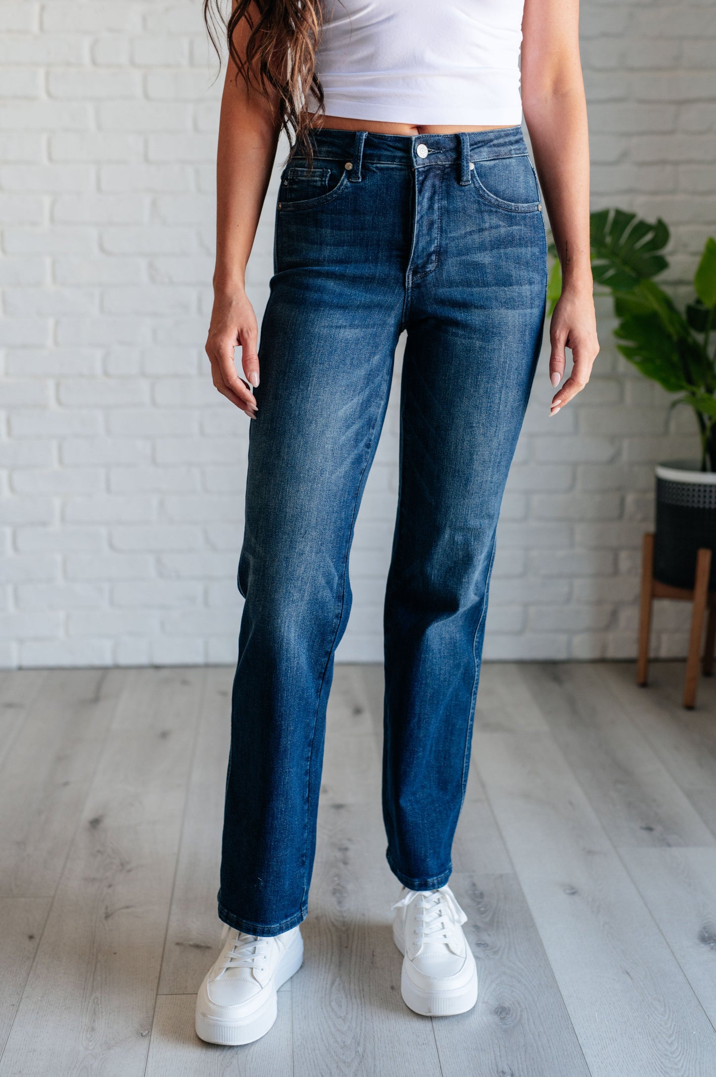 Muriel Mid Rise Control Top Classic Straight Jeans - Judy Blue