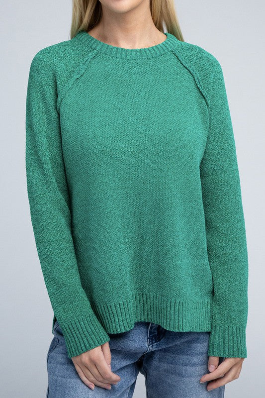 Raglan Chenille Sweater - Zenana