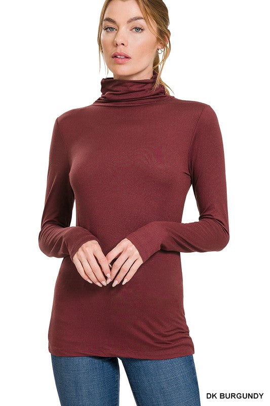 Premium Microfiber Mock Neck Top - Zenana