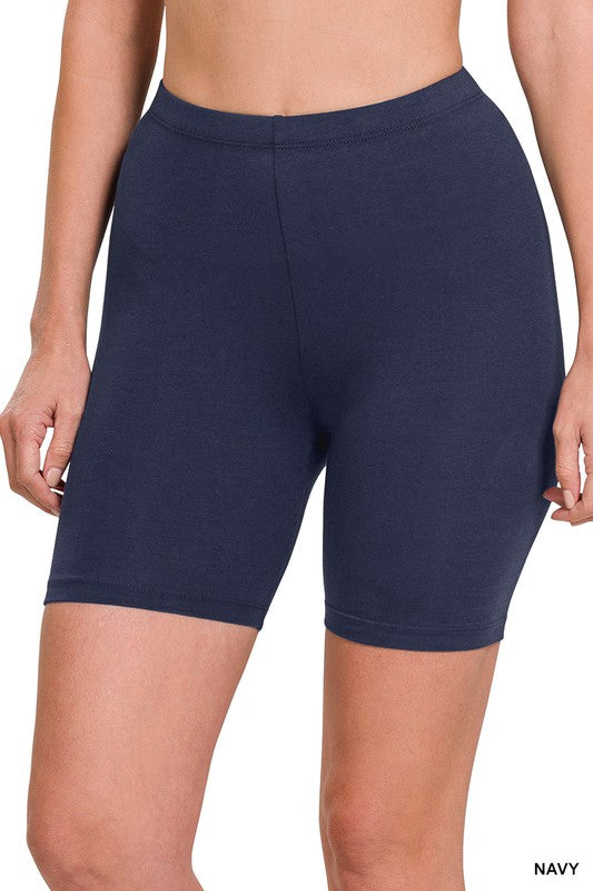 Premium Cotton Biker Shorts - Zenana