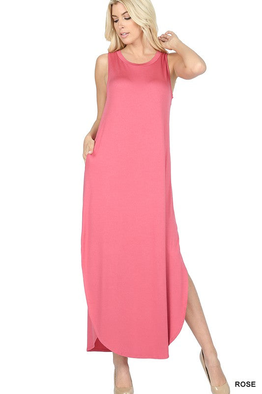 Viscose Sleeveless Maxi Dress - Zenana