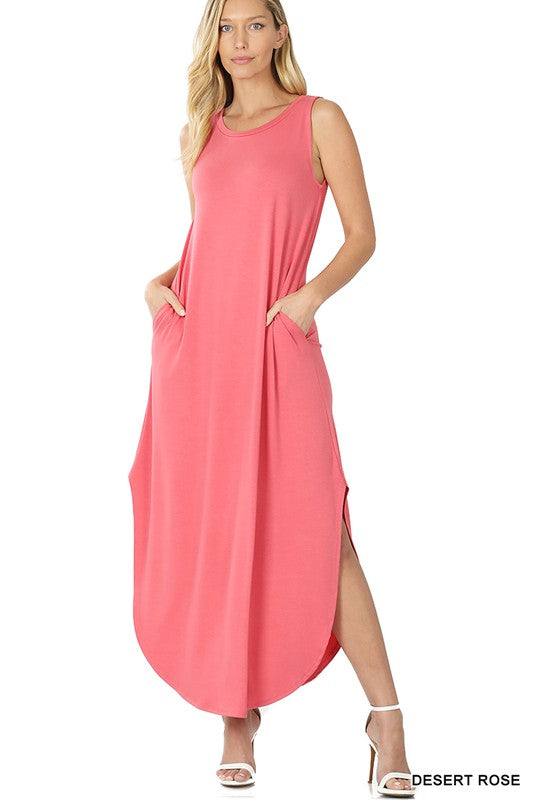 Viscose Sleeveless Maxi Dress - Zenana