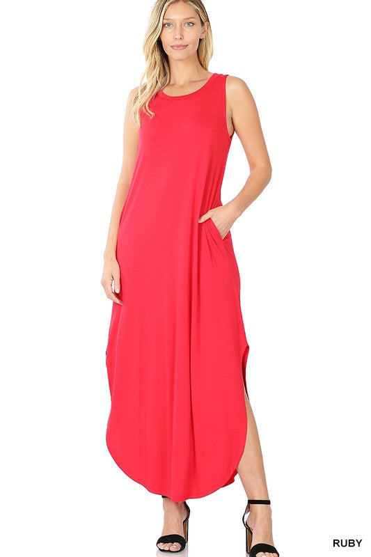 Viscose Sleeveless Maxi Dress - Zenana