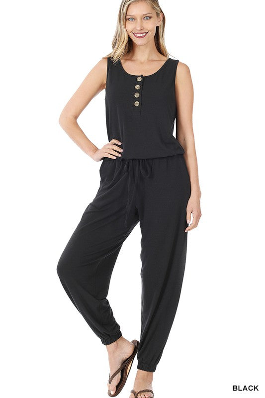 Sleeveless Jogger Jumpsuit - Zenana