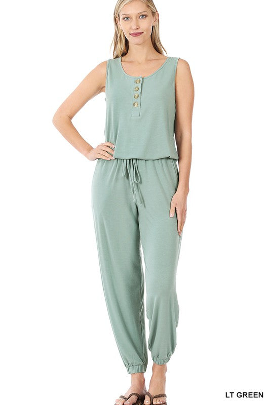 Sleeveless Jogger Jumpsuit - Zenana