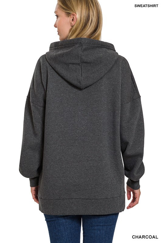 Oversized Hoodie Longline Sweatshirt - Zenana