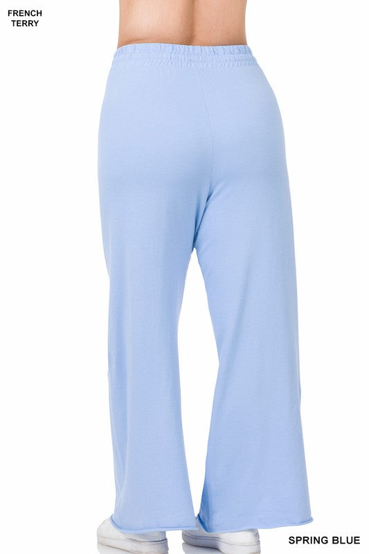 Plus French Terry Drawstring Waist Pants - Zenana