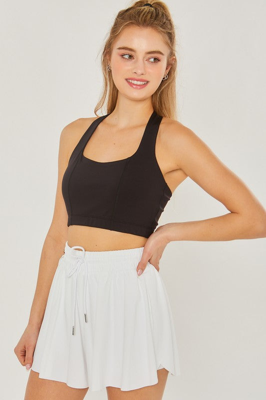 Activewear Crop Halter Back Detail Top - Love Tree