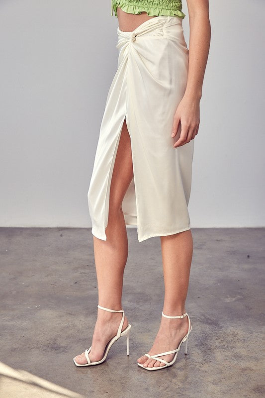 Side Gathered Slit Skirt - Do + Be Collection