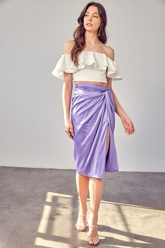 Side Gathered Slit Skirt - Do + Be Collection
