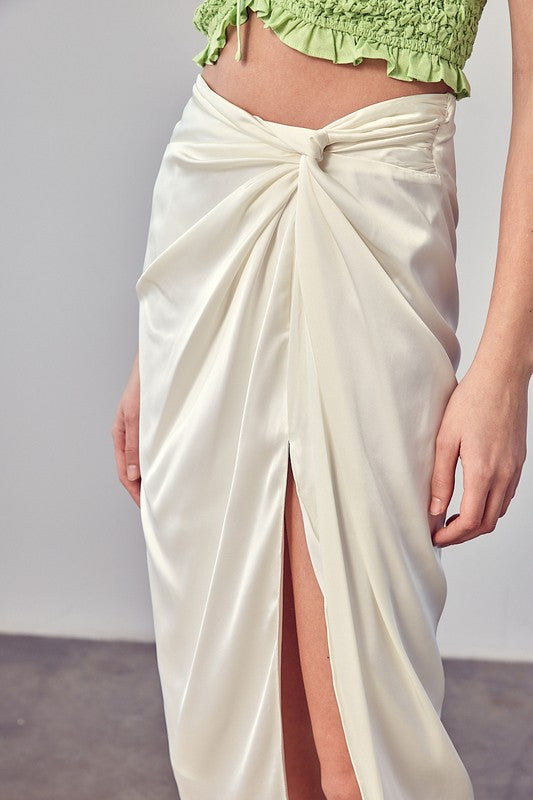 Side Gathered Slit Skirt - Do + Be Collection