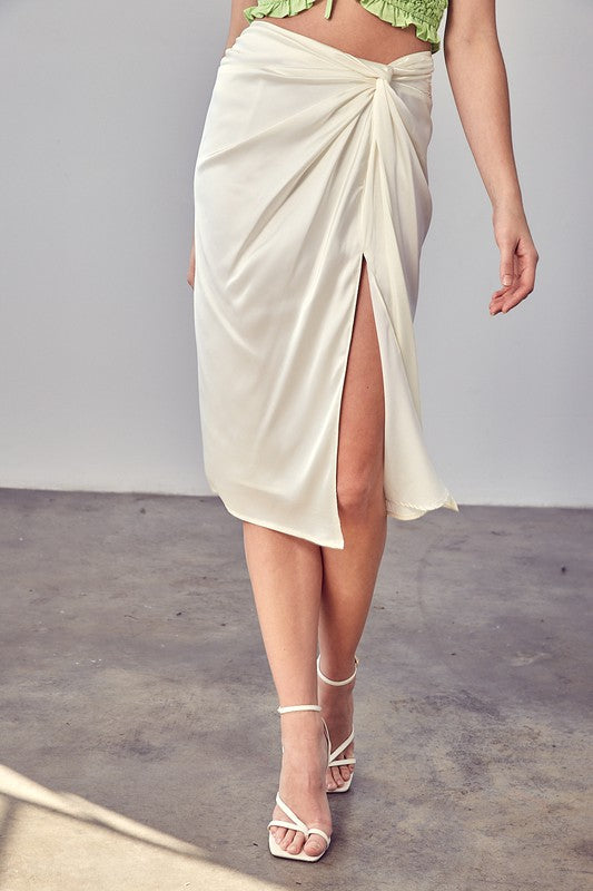 Side Gathered Slit Skirt - Do + Be Collection