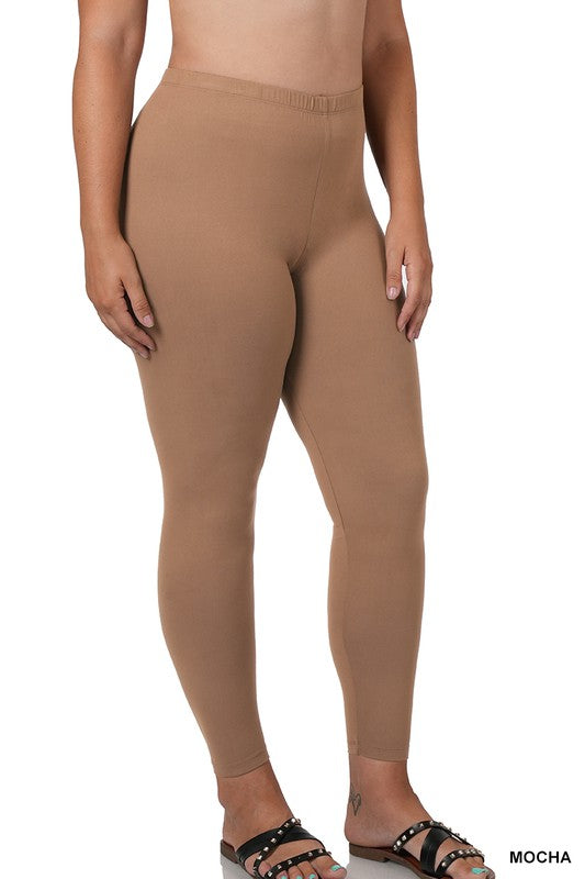 Plus Brushed DTY Microfiber Full-Length Leggings - Zenana