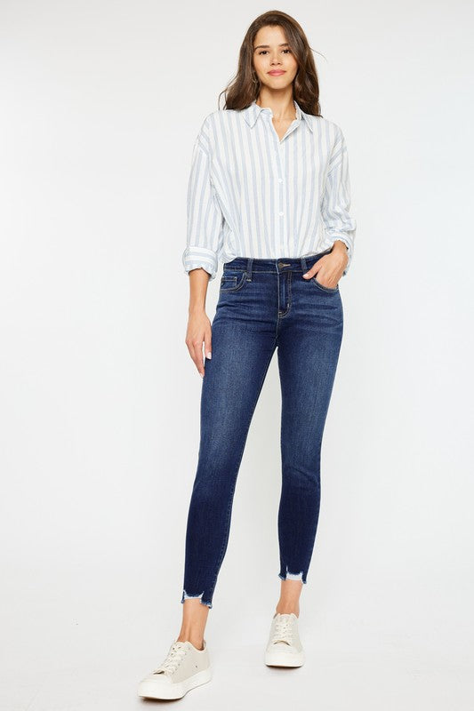 Mid Rise Ankle Skinny Jeans - Kancan