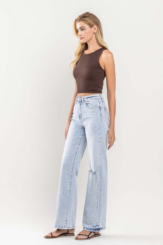 90s Vintage Super High Rise Flare Jeans - Vervet By Flying Monkey