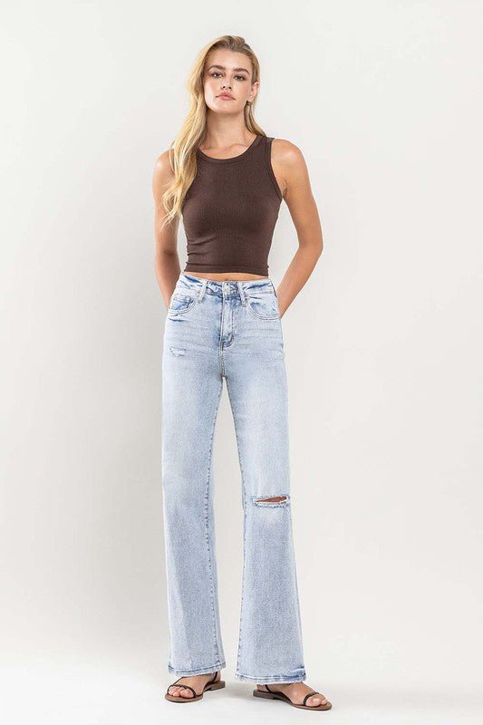 90s Vintage Super High Rise Flare Jeans - Vervet By Flying Monkey