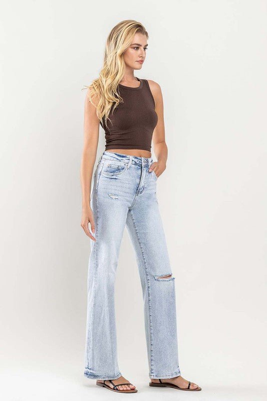 90s Vintage Super High Rise Flare Jeans - Vervet By Flying Monkey