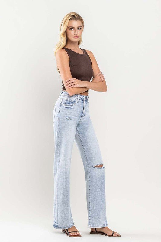 90s Vintage Super High Rise Flare Jeans - Vervet By Flying Monkey