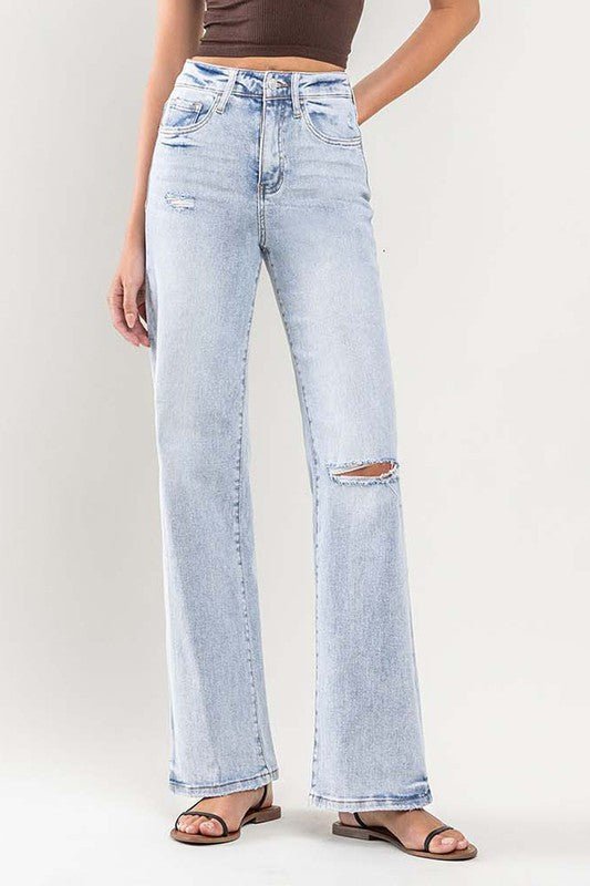 90s Vintage Super High Rise Flare Jeans - Vervet By Flying Monkey